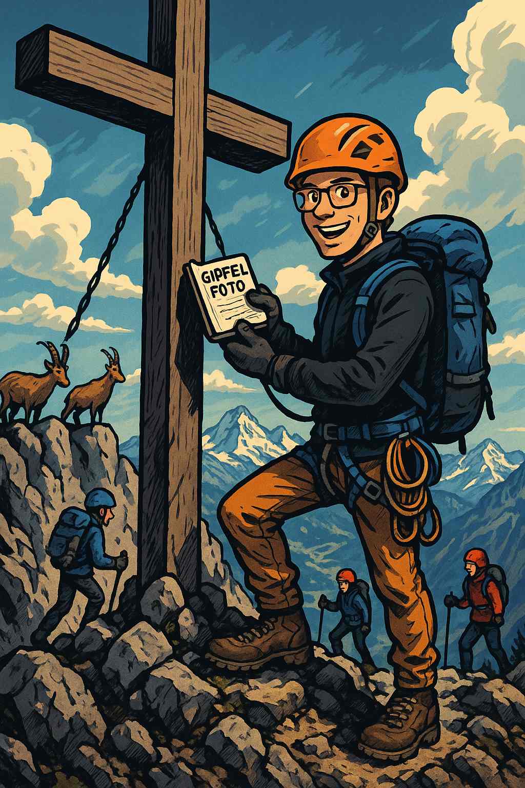 Vincent am Berggipfel